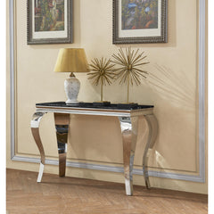 Arriana Marble Console Table with Stainless Steel Base