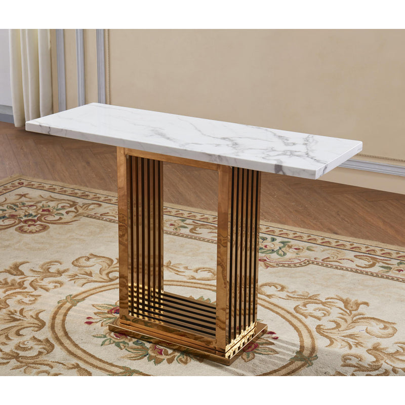 Tuscany Marble Console Table with Stainless Steel Base