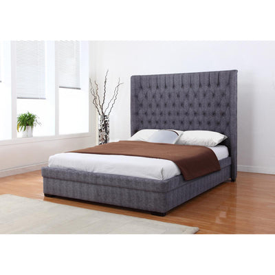 Genesis Linen King Size Bed Dark Grey Image 1