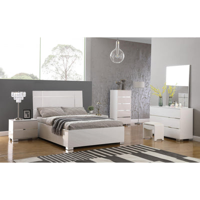 Helsinki High Gloss King Size Bed White