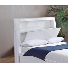 Tanya Storage High Gloss Double Bed White Image 2