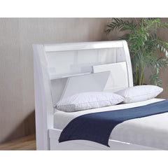 Tanya Storage High Gloss Double Bed White Image 3