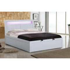 Tanya Storage High Gloss Double Bed White Image 1